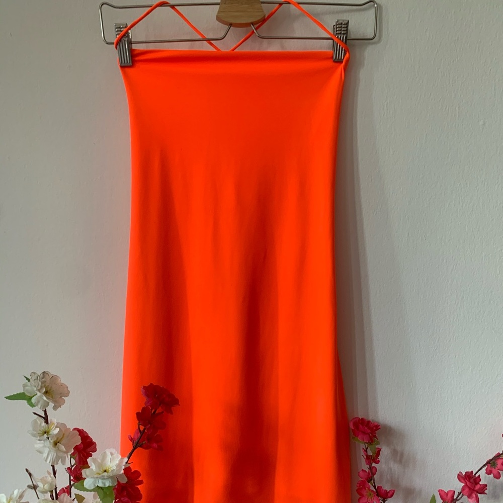 Orange Strappy Bodycon Forever 21 Dress, New w Tag